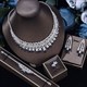 Elegant Shape Bridal Cz Necklace Earrings Bracelet Ring Set