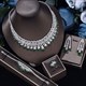 Elegant Shape Bridal Cz Necklace Earrings Bracelet Ring Set