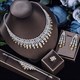 Elegant Shape Bridal Cz Necklace Earrings Bracelet Ring Set