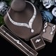 Jewelry Set For Women Bridal Party Wedding Accessories With Cubic Zirconia Luxury Big 4 Pcs Saudi Arabic Dubai