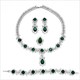 Elegant Women Wedding Jewellery Leaf Drop Bridal Necklace Bracelet And Earrings Jewelry Sets African Cz Crystal