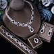 Elegant Women Wedding Jewellery Leaf Drop Bridal Necklace Bracelet And Earrings Jewelry Sets African Cz Crystal