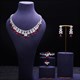 Jewelry Set For Women Bridal Party Wedding Accessories With Cubic Zirconia Luxury Big 4 Pcs Saudi Arabic Dubai