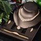 Fashion Luxury Geometric Design Necklace And Earring Sets White Gold Wedding Jewelry Sets Bridal Aaa Cubic Zirconia For Women