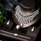 Two Layer Water Drop Bridal Jewelry Set With Cubic Zirconia