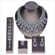 Green Purple Cubic Zircon Bridal Jewelry Set 4Pcs Luxury Statement
