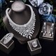 4Pcs Green Cz Luxury African Jewelry Set Dubai Bridal Jewelry Set Gift Zircon Crystal Wedding Party For Women