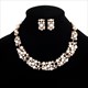 Damen Strass Und Faux Perle Halskette Ohrringe Set
