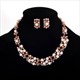 Damen Strass Und Faux Perle Halskette Ohrringe Set