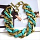 Halskette Schmuck Acryl-Halsketten Statement Mode-Accessoires Hochwertiges Metall Neu für Damen Design Mattgold Farbe
