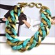 Halskette Schmuck Acryl-Halsketten Statement Mode-Accessoires Hochwertiges Metall Neu für Damen Design Mattgold Farbe