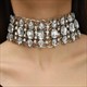 Luxus Kristall Rhinestone Choker-Halsketten Große Bib Großer Kragen Maxi Statement-Halskette Hochzeitsschmuck Boho Ethno Indische Damen