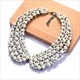Vintage Crystal Rhinestone Pearl Statement Bib Necklace