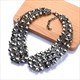 Vintage Crystal Rhinestone Pearl Statement Bib Necklace