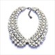 Vintage Crystal Rhinestone Pearl Statement Bib Necklace