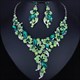 Wedding Jewelry Multicolor Crystal Rhinestones Flower Necklace Earrings Set For Women African Bridal Jewelry Sets