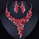 Wedding Jewelry Multicolor Crystal Rhinestones Flower Necklace Earrings Set For Women African Bridal Jewelry Sets