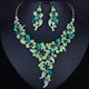 Wedding Jewelry Multicolor Crystal Rhinestones Flower Necklace Earrings Set For Women African Bridal Jewelry Sets