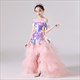 Children Princess Party Pink Sequins Dress Elegant Luxury Long Evening Gowns For Little Girls Formal Pageant Wedding Dresses Kid