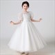 Girls Summer Princess Dress With Sequins Puff Sleeve Ankle-Length Mesh
