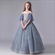 Girls Tutu Puffy Dress With Cold Shoulder Design For Parties