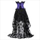 Lace Up Overbust Corset Top With Irregular Floral Tulle Skirt