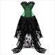 Lace Up Overbust Corset Top With Irregular Floral Tulle Skirt