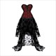 Lace Up Overbust Corset Top With Irregular Floral Tulle Skirt