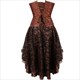 Women'S Gothic Steampunk Corsets Dress Leather Overbust Corset Bustier Top With Skirt Set Halloween Pirate Costume