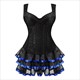 Gothic Corsets For Women Plus Size Overbust Burlesque Costume Straps Corset And Skirt Set Tutu Corselet Fashion Gowns