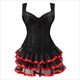 Gothic Corsets For Women Plus Size Overbust Burlesque Costume Straps Corset And Skirt Set Tutu Corselet Fashion Gowns