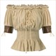 Belle Poque Damen Vintage Bluse Retro Steampunk Top Viktorianisch Halbarm Schulterfrei Hemden Koreanisch Süß Locker Kleidung