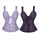 Lace Up Corset Fashion Corsets For Women Side Zipper Burlesque Lingerie Jacquard Black Gothic Corset With Straps Top Plus Size