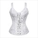 Lace Up Corset Fashion Corsets For Women Side Zipper Burlesque Lingerie Jacquard Black Gothic Corset With Straps Top Plus Size