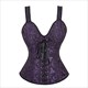 Lace Up Corset Fashion Corsets For Women Side Zipper Burlesque Lingerie Jacquard Black Gothic Corset With Straps Top Plus Size