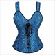 Lace Up Corset Fashion Corsets For Women Side Zipper Burlesque Lingerie Jacquard Black Gothic Corset With Straps Top Plus Size