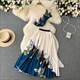 Print Casushortss Crop Top With Elegant Pleated Full Skirt Korean Fashion T Shirt Summer Sets Golf Pantsage Two Pieces Sets