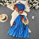 Print Casushortss Crop Top With Elegant Pleated Full Skirt Korean Fashion T Shirt Summer Sets Golf Pantsage Two Pieces Sets