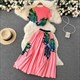 Print Casushortss Crop Top With Elegant Pleated Full Skirt Korean Fashion T Shirt Summer Sets Golf Pantsage Two Pieces Sets
