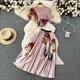 Print Casushortss Crop Top With Elegant Pleated Full Skirt Korean Fashion T Shirt Summer Sets Golf Pantsage Two Pieces Sets