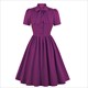 Blue Pleated Dress Women Summer Belted Pinup 60S 50S Rockabilly Dresses Sd008 Vintage Style Bow Tie Neck Button Up Elegant