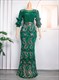 African Women Plus Size Evening Dresses Wedding Party Long Luxury Sequin Gown Bodycon Mermaid Dress Ankara Ladies Clothing
