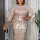 New African Plus Size Dresses Women Wedding Party Sequin Mermaid Dress Ankara Dashiki Outfit Robe Africaine Femme Gowns