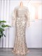 New African Plus Size Dresses Women Wedding Party Sequin Mermaid Dress Ankara Dashiki Outfit Robe Africaine Femme Gowns