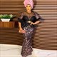 Plus Size Sequin Mermaid Gown With Dashiki Print
