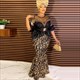 Plus Size Sequin Mermaid Gown With Dashiki Print