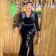 Diamond Velvet Maxi Robe Plus Size Long Sleeve Party Gown