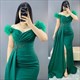 Off Shoulder Split Evening Gown Ankara Dress