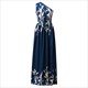 Elegant Long Side Slit Slanted Shoulder High Waist Formal Dress