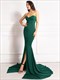 Strapless Maternity Maxi Dress With Front Slit - Black
